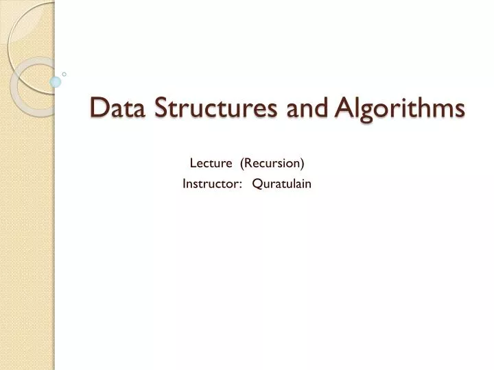 data structures and algorithms