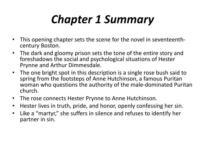 chapter 1 summary