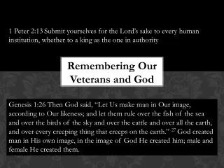 Remembering Our Veterans and God