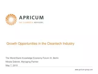 Growth Opportunities in the Cleantech Industry