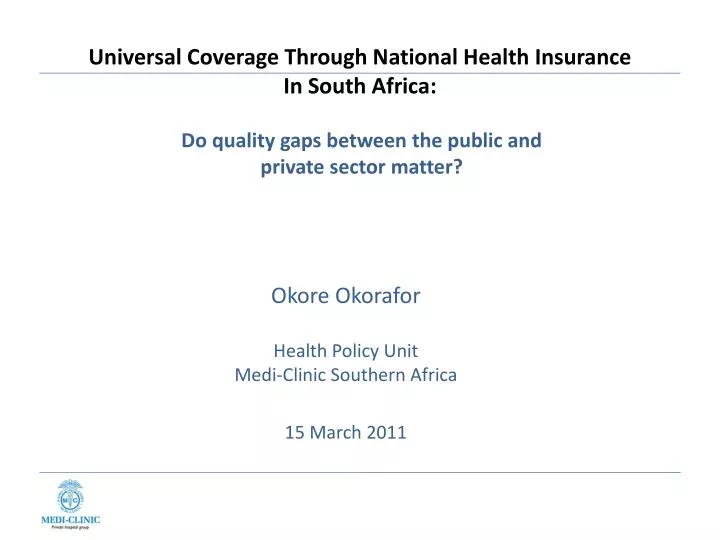 universal coverage through national health insurance in south africa