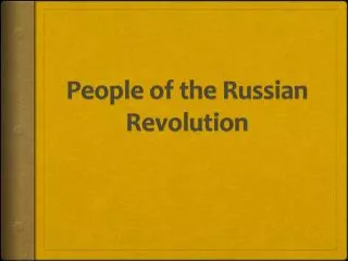 People of the Russian Revolution