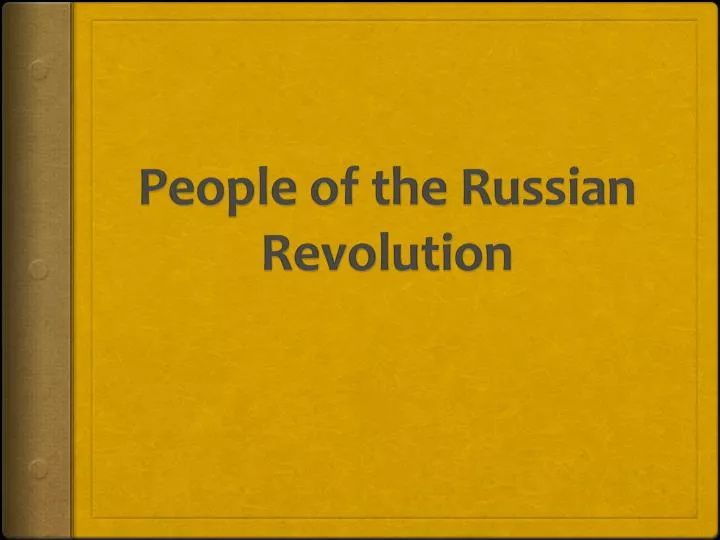 people of the russian revolution