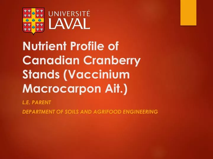 nutrient profile of canadian cranberry stands vaccinium macrocarpon ait