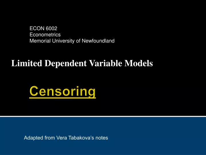 limited dependent variable models