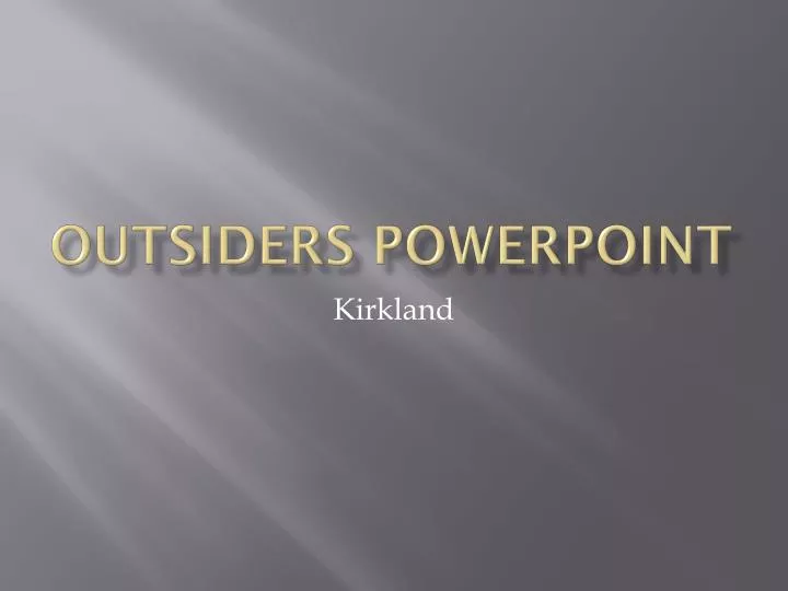 outsiders powerpoint