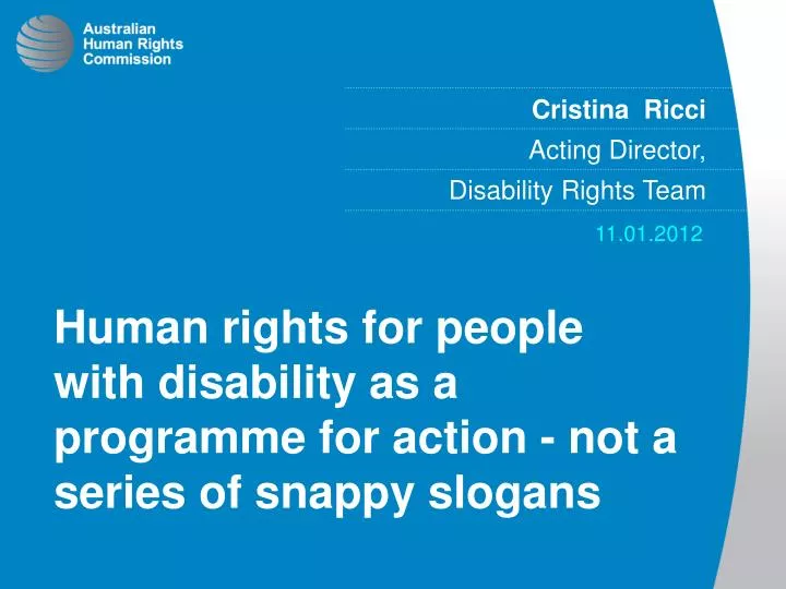 human rights for people with disability as a programme for action not a series of snappy slogans