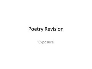 Poetry Revision