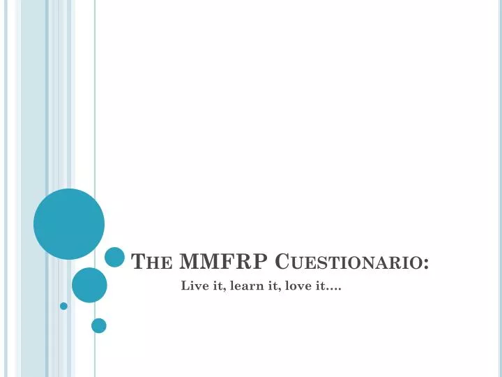 the mmfrp cuestionario