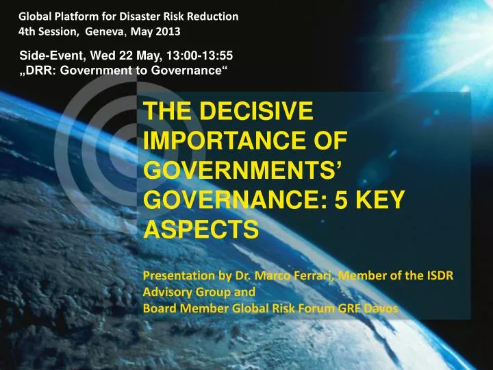 the decisive importance of governments governance 5 key aspects