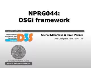 NPRG044: OSGi framework