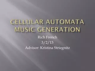 Cellular Automata Music Generation