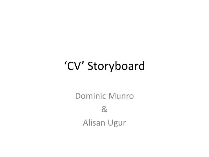 cv storyboard