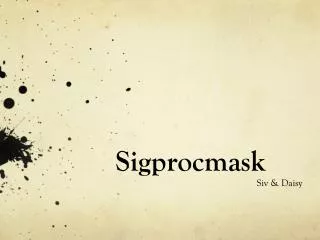 Sigprocmask