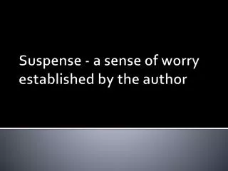 Suspense - a sense of worry established by the author