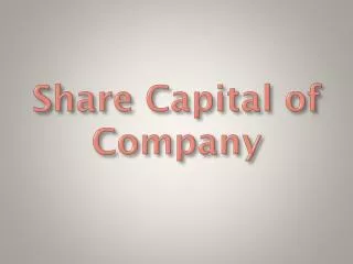 Share Capital of Company