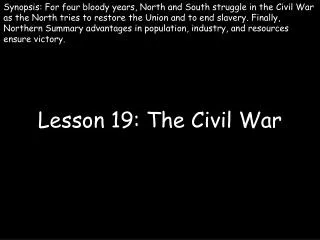 Lesson 19: The Civil War