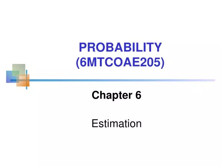 chapter 6 estimation