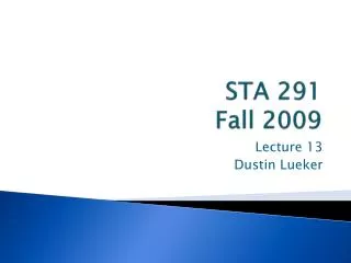 sta 291 fall 2009