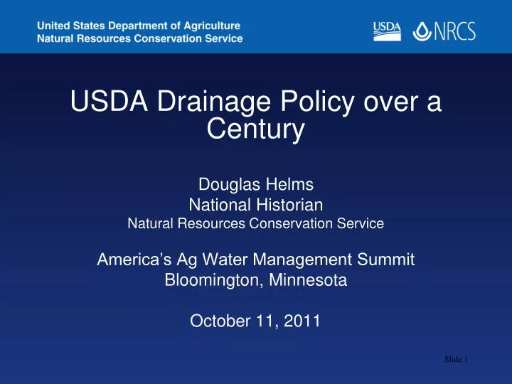 usda drainage policy over a century