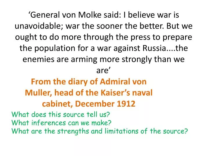 from the diary of admiral von muller head of the kaiser s naval cabinet december 1912