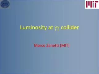 Luminosity at gg collider