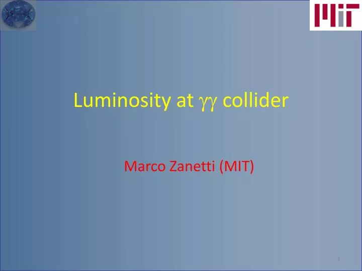 luminosity at gg collider