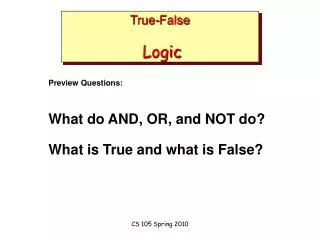 True-False Logic