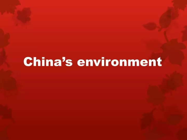china s environment