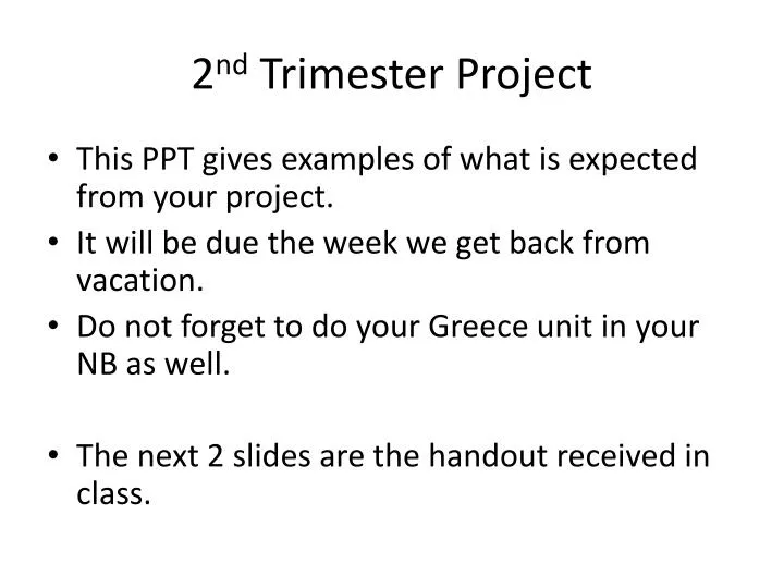2 nd trimester project