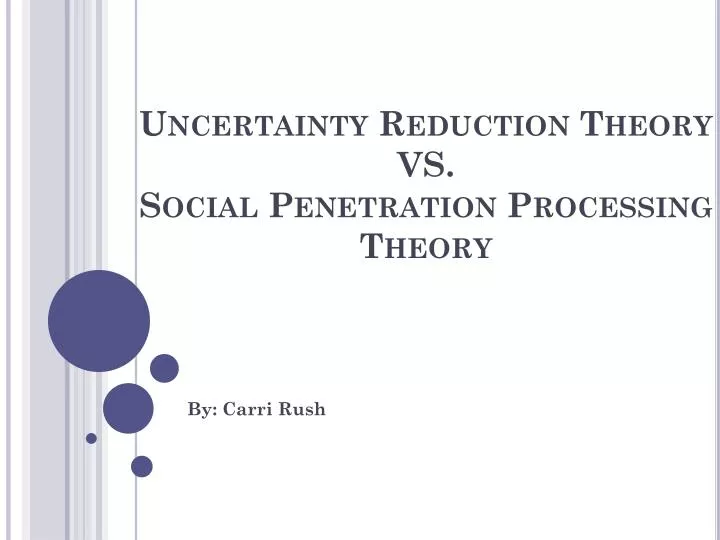 uncertainty reduction theory vs social penetration processing theory