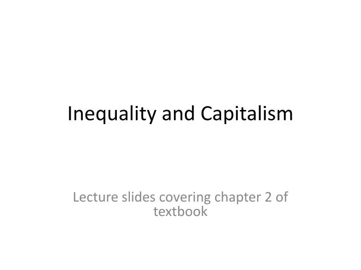 inequality and capitalism