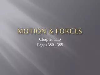 motion forces