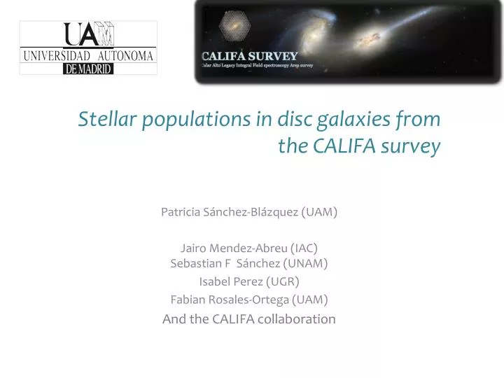 stellar populations in disc galaxies from the califa survey