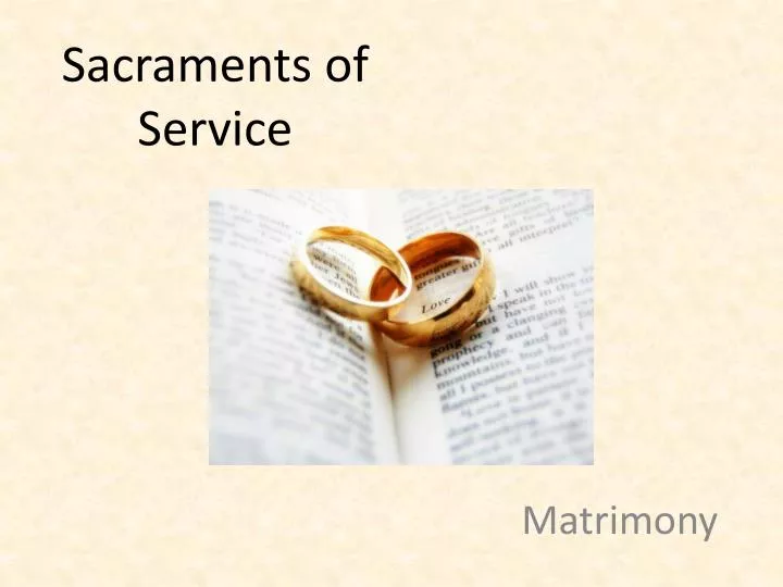 sacraments of service