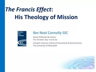Rev Noel Connolly SSC Head of Mission &amp; Culture The Broken Bay Institute