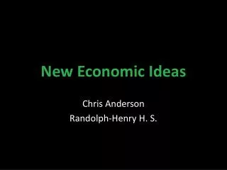 New Economic Ideas