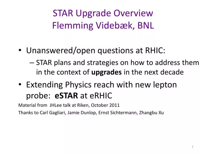 star upgrade overview flemming videb k bnl
