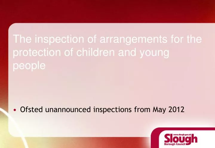 the inspection of arrangements for the protection of children and young people