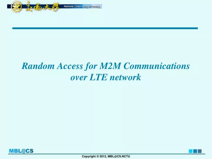 random access for m2m communications over lte network