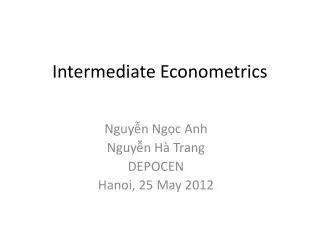 Intermediate Econometrics