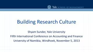 Building Research Culture
