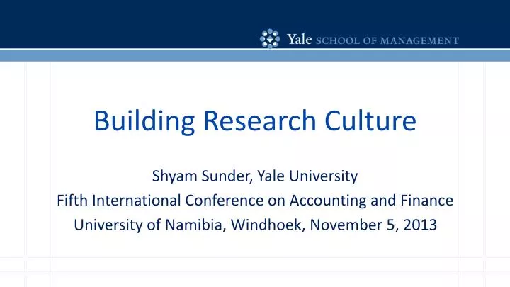 building research culture