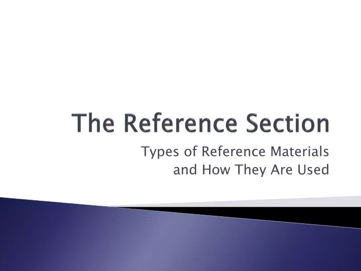 the reference section
