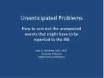 Unanticipated Problems - slide 1