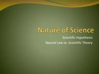 Nature of Science