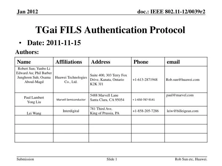 tgai fils authentication protocol