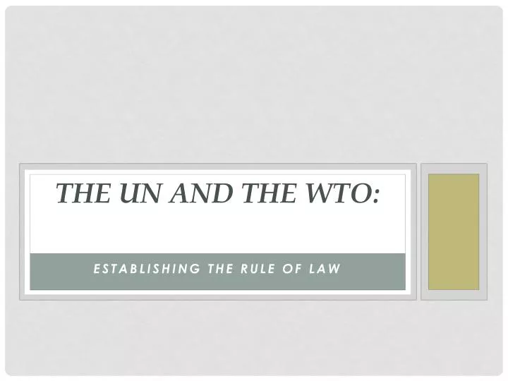 the un and the wto
