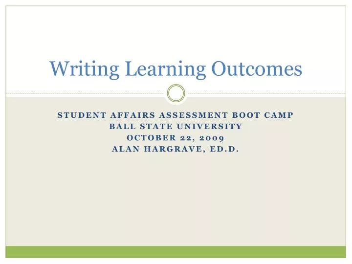 writing learning outcomes