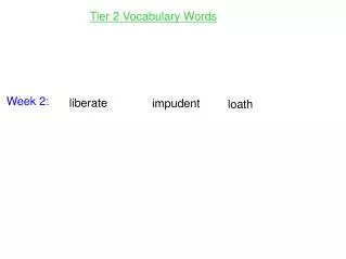 Tier 2 Vocabulary Words